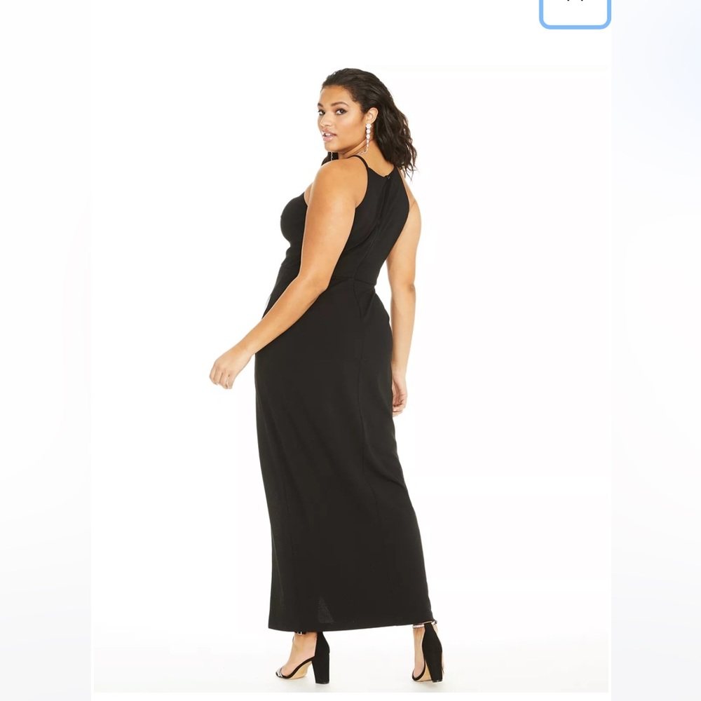 Plus Size Rhinestone Slit Gown - Picture 4 of 5